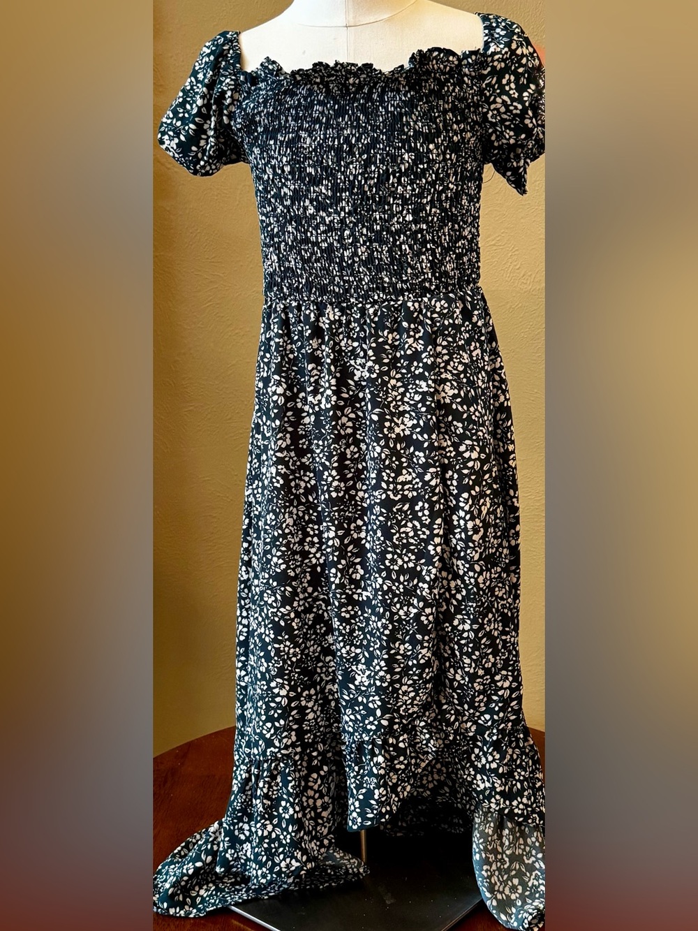 Franki by Francesca’s High-Low Green Floral Dress